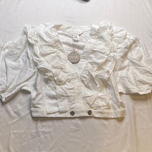 APRICOT Ivory Ruffle Top